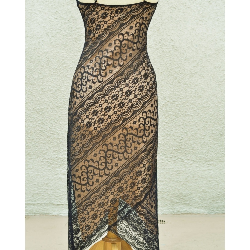 Laundry by Shelli Segal Dress Size 6 Black Lace Y2K Sexy Slip Whimsy Fairy - Picture 5 of 9